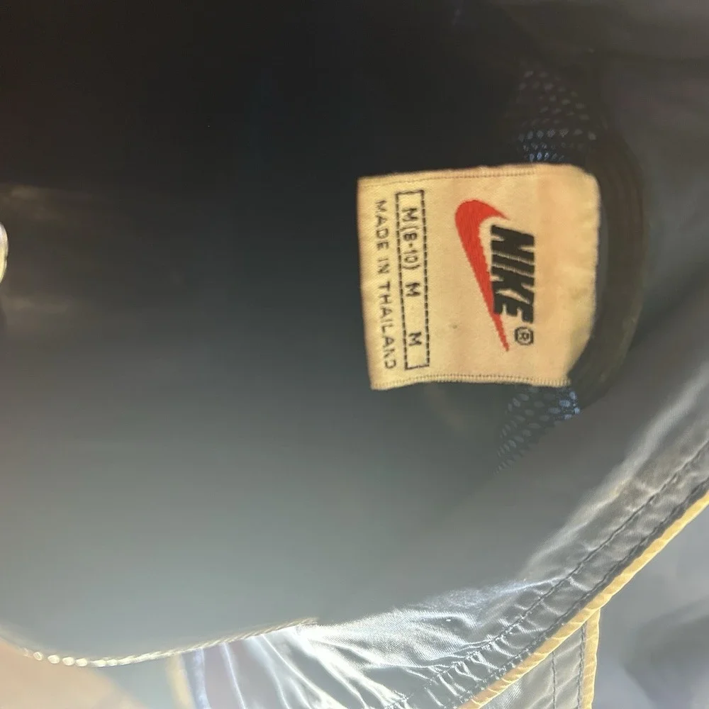 Vintage Nike Windbreaker Track Jacket‎ Blue Big Spellout Logo Youth Size M 8-10